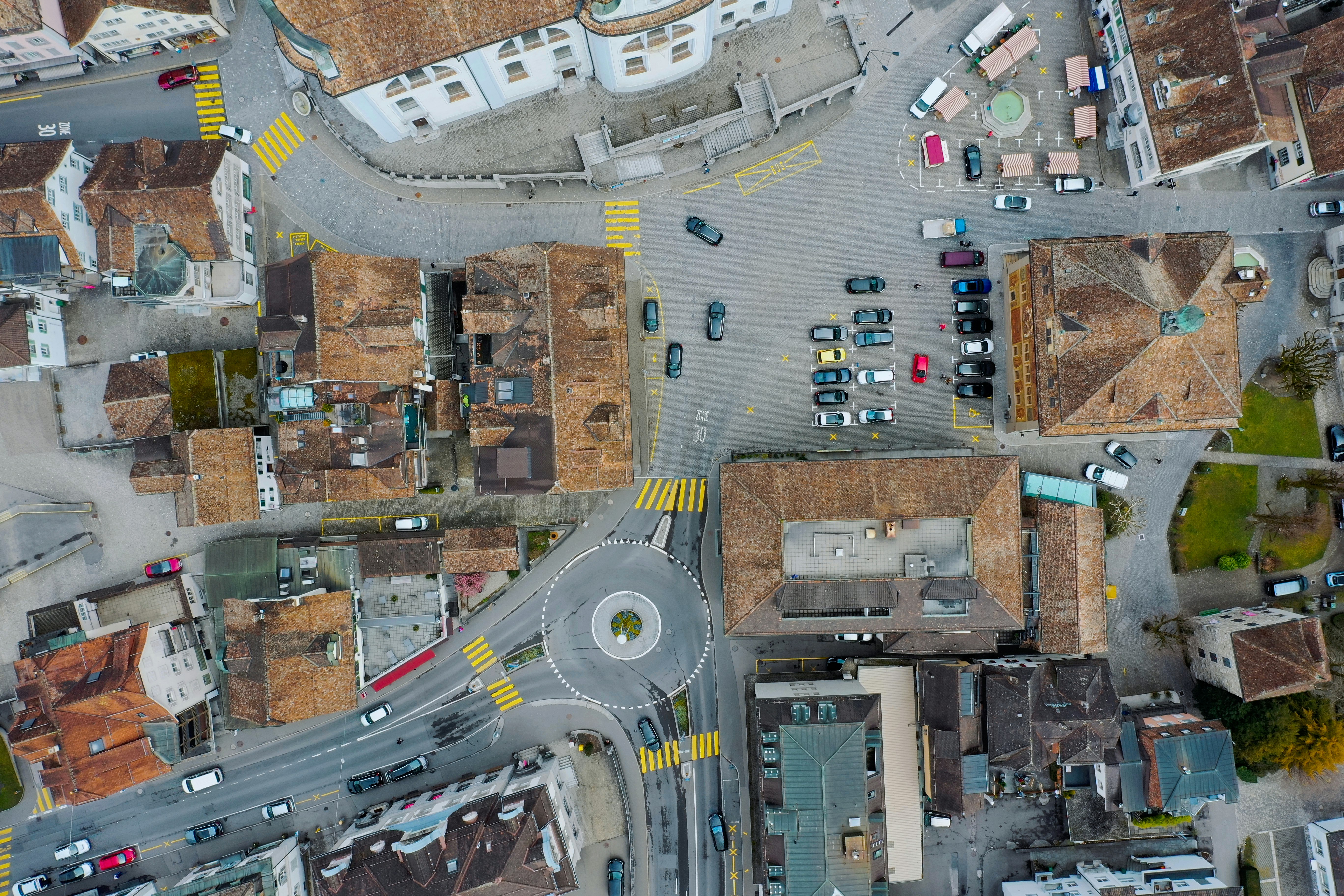 high angle view of city buildings during daytime